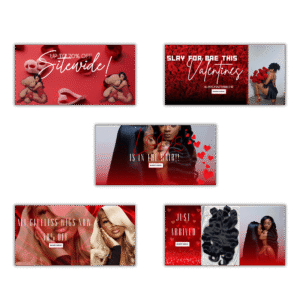 Valentine’s Hair Brand Website Banner Bundle
