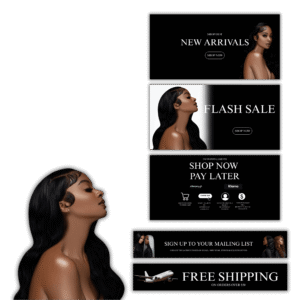 Luxury Hair Brand Website Banner Bundle