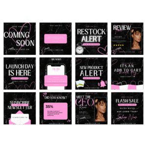 Luxe Black Marble Instagram Flyer Bundle