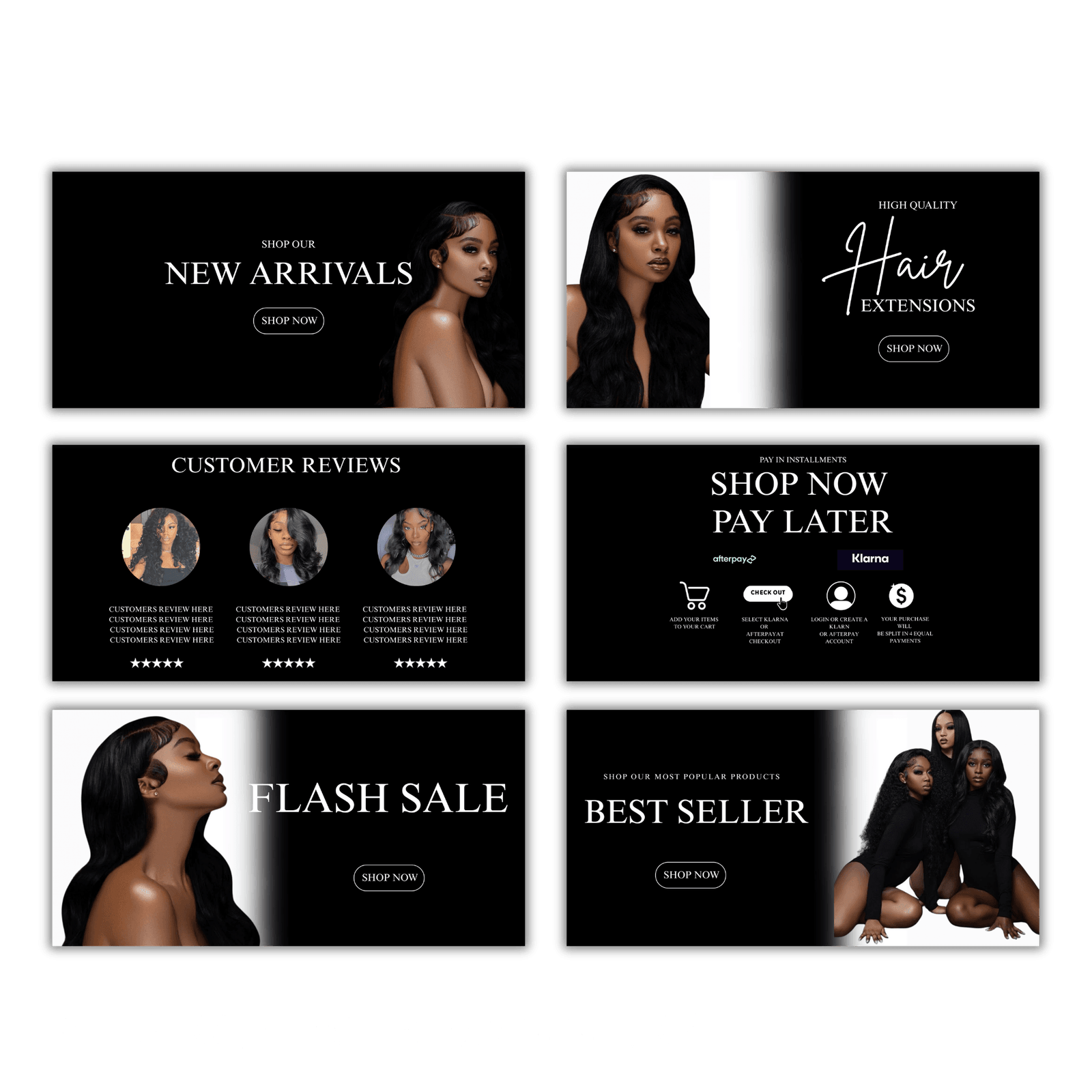 Luxury Hair Brand Website Banner Bundle - Image 2