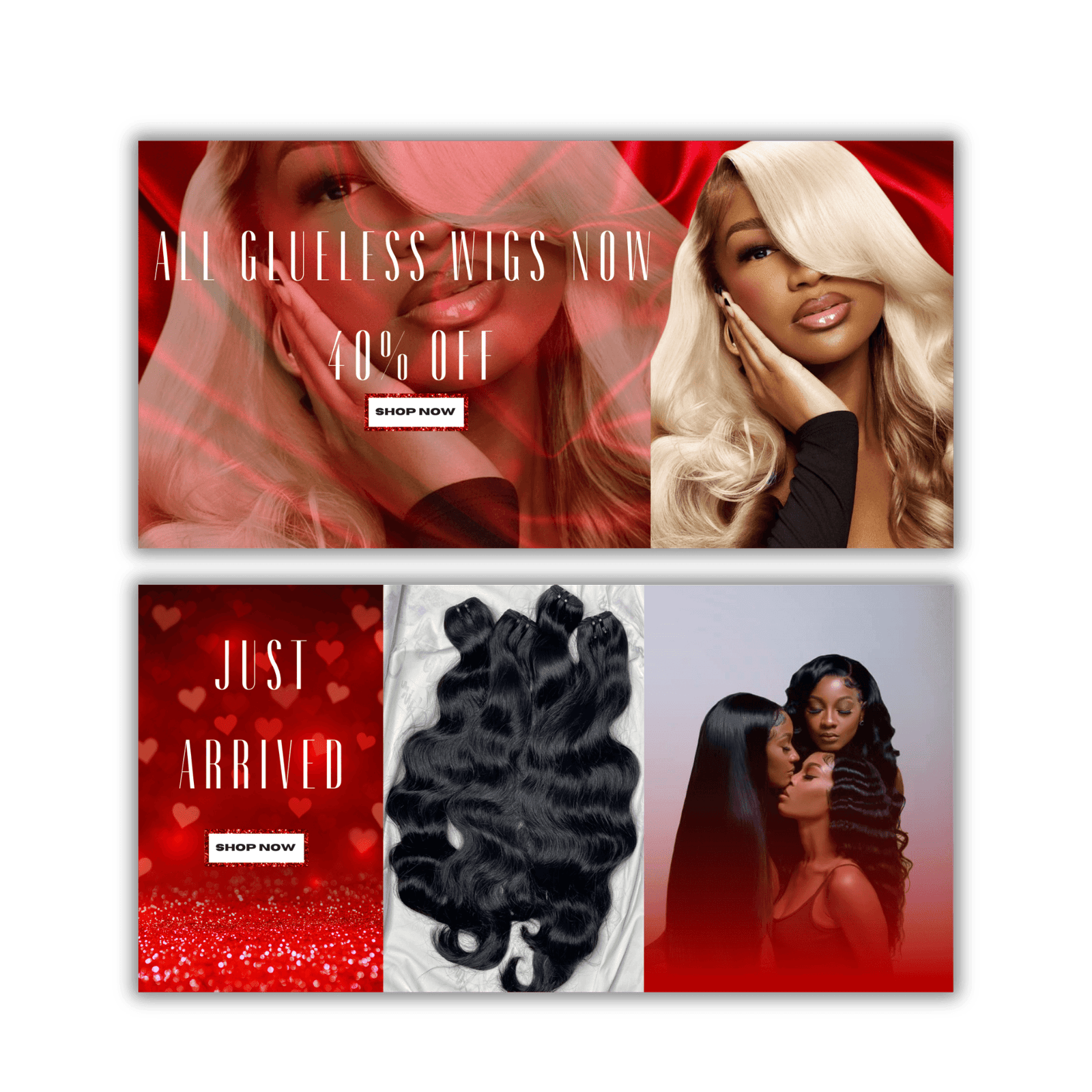 Valentine’s Hair Brand Website Banner Bundle - Image 3