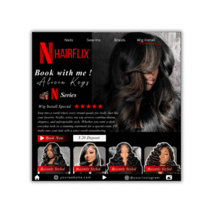 HairFlix Themed Booking Flyer Template