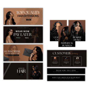 Luxury Hair Brand Website Banner Bundle