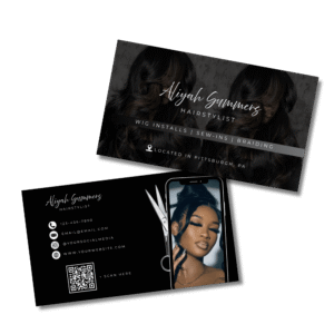 Elite Dark Mode Hairstylist Business Card Template