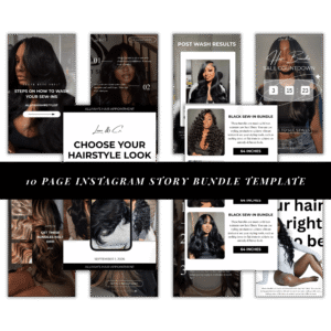 Luxury Hair Instagram Story Bundle | 10 Editable Templates