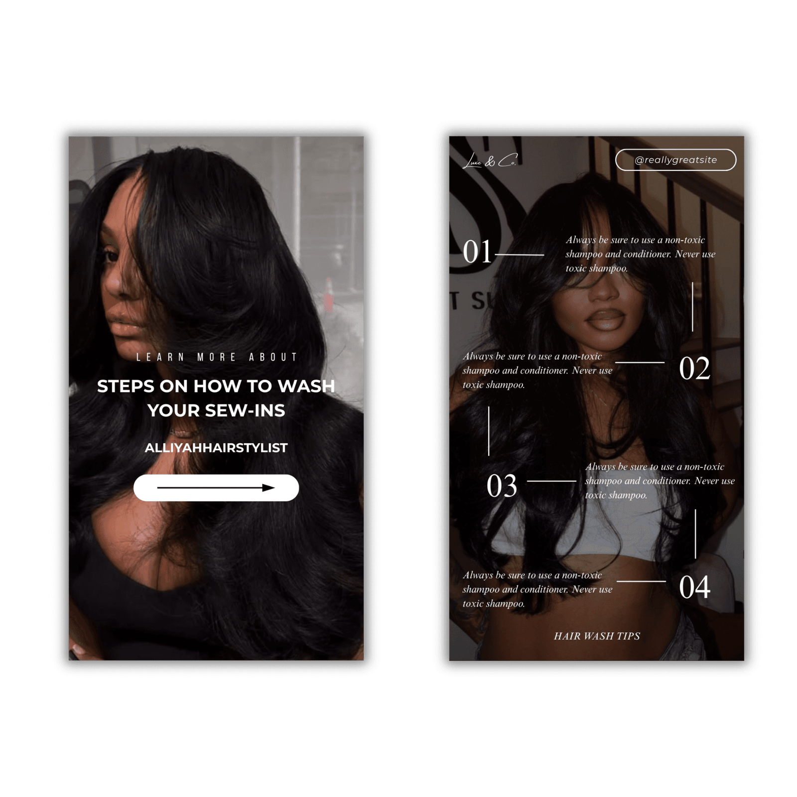 Luxury Hair Instagram Story Bundle | 10 Editable Templates - Image 4
